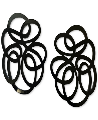 Shop Swanky Designs Tatiana Swirl Drop Earrings In Black