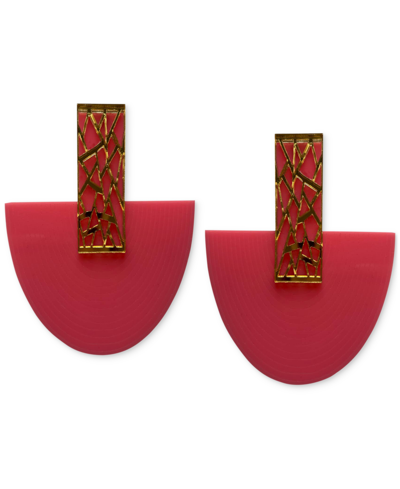 Shop Swanky Designs Zahara Geo Curve Drop Earrings In Parfait Pink