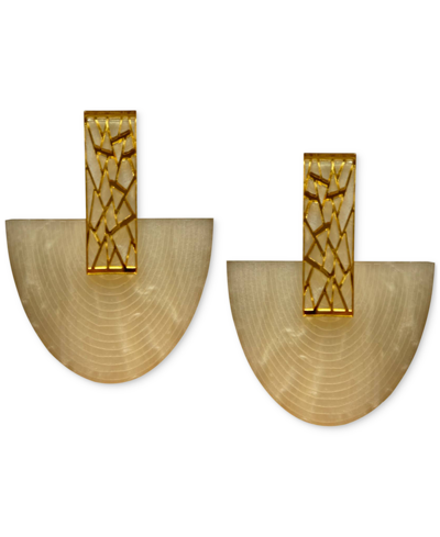 Shop Swanky Designs Zahara Geo Curve Drop Earrings In Ivory