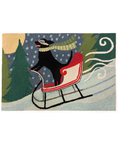 Shop Liora Manne Frontporch Sledding Dog 2'6" X 4' Outdoor Area Rug In Multi