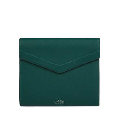 Shop Smythson A5 Envelope Writing Folder In Panama In Forest