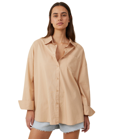 Shop Cotton On Women's Dad Long Sleeve Shirt In Pebble