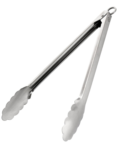 Shop Martha Stewart Stainless Steel Easy-lock Extra Long Kitchen Tongs In Silver