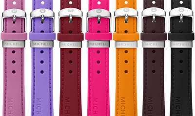 Shop Michele Assorted 7-pack 18mm Silicone Watch Strap Gift Set In Pink/ Purple Multi