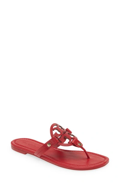 Shop Tory Burch Miller Leather Flip Flop In Tory Red
