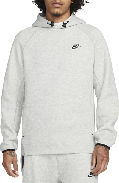 Shop Nike Tech Fleece Pullover Hoodie In Dark Grey Heather/ Black