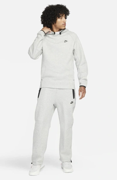 Shop Nike Tech Fleece Pullover Hoodie In Dark Grey Heather/ Black