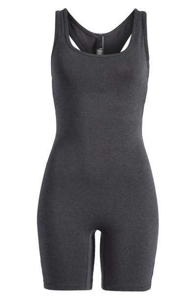 Shop Skims Outdoor Mid Thigh Bodysuit In Washed Onyx