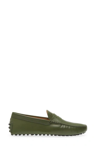 Shop Tod's Calfskin Leather Driving Loafer In Pesto