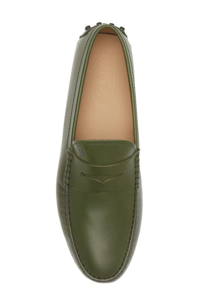 Shop Tod's Calfskin Leather Driving Loafer In Pesto