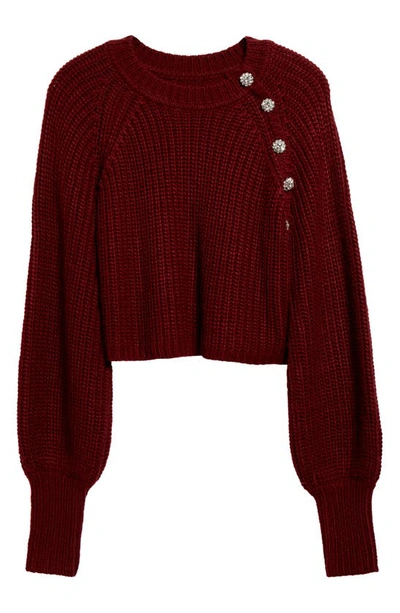 Shop Cinq À Sept Keren Balloon Sleeve Sweater In Oxblood