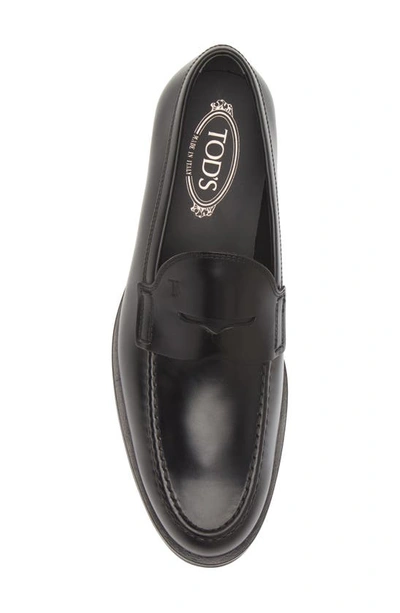 Tod's Smooth Leather Moccasin Loafers With Subtle Stitching In Nero