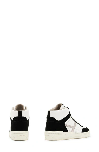 Shop Allsaints Pro High Top Sneaker In White/ Black/ Gunmetal