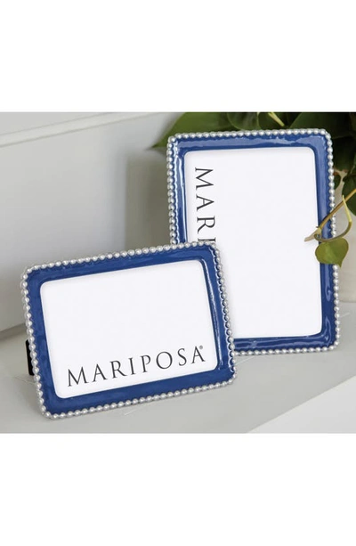 Shop Mariposa Beaded Sand Cast Aluminum Picture Frame In Blue