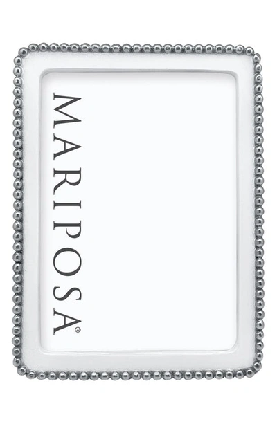 Shop Mariposa Beaded Sand Cast Aluminum Picture Frame In White