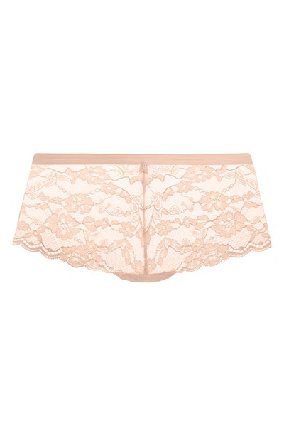 Shop Freya Offbeat Lace Boyshorts In Natural Beige