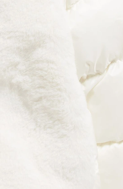Shop Moncler Kids' Natas Faux Fur & Nylon Down Jacket In White