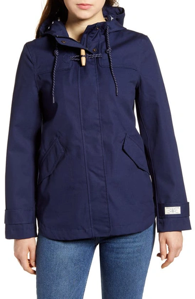 Shop Joules Coast Waterproof Hooded Jacket In Frnavy