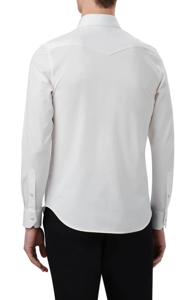 Shop Bugatchi Bill Ooohcotton® Snap-up Western Shirt In White