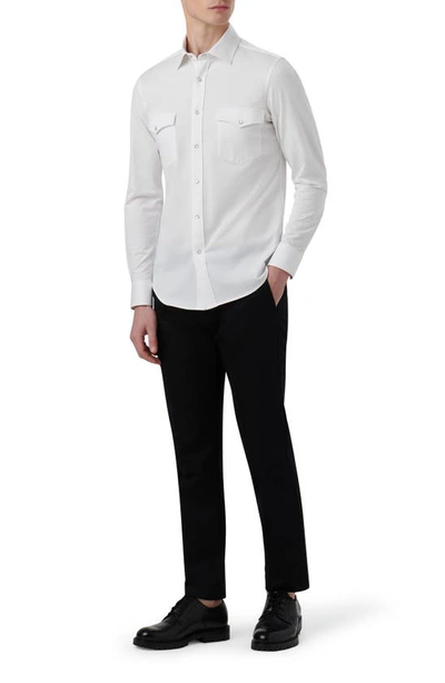 Shop Bugatchi Bill Ooohcotton® Snap-up Western Shirt In White