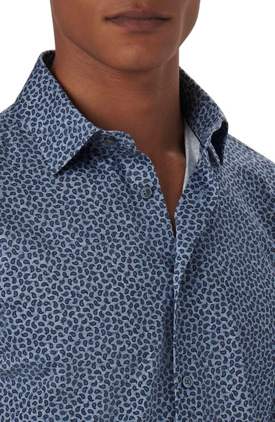 Shop Bugatchi James Ooohcotton® Paisley Print Button-up Shirt In Navy