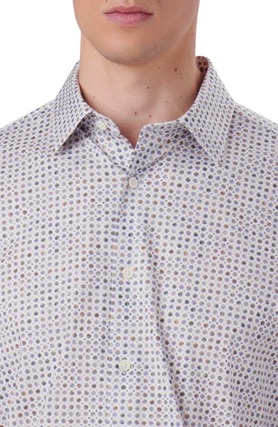 Shop Bugatchi James Ooohcotton® Dot Print Button-up Shirt In Chalk