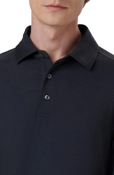 Shop Bugatchi Long Sleeve Performance Polo In Caviar