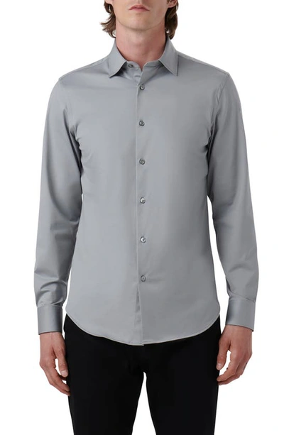 Shop Bugatchi James Ooohcotton® Button-up Shirt In Platinum