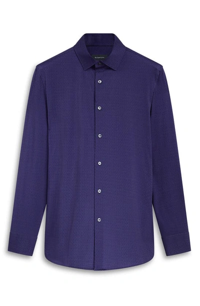 Shop Bugatchi James Ooohcotton® Greek Key Print Button-up Shirt In Grape