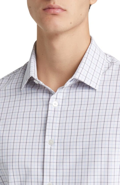 Shop Mizzen + Main Leeward Trim Fit Montgomery Tatterasall Check Performance Button-up Shirt In White