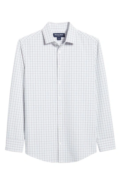 Mizzen + Main Leeward Trim Fit Montgomery Tatterasall Check Performance Button-up Shirt In White