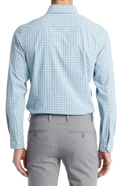 Mizzen + Main Leeward Trim Fit Deep Sea Oaklawn Check Performance Button-up Shirt In Green