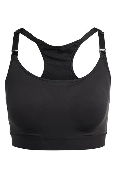 Shop Adidas Originals Breast Pump & Nursing Sports Bra In Black/ Carbon