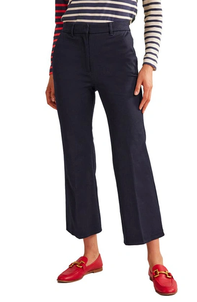 Shop Boden Chelsea Stretch Crop Flare Pants In Navy
