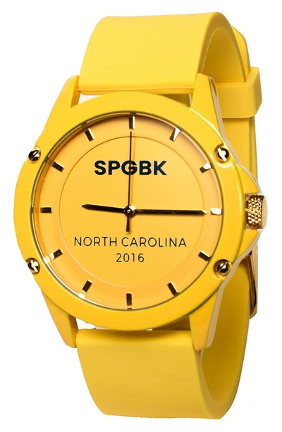 Shop Spgbk Watches Greatest Silicone Strap Watch, 42mm Case In Yellow/ Gold