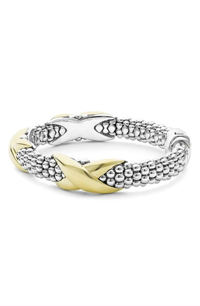 Shop Lagos Embrace Station Bracelet In Silver/ Gold