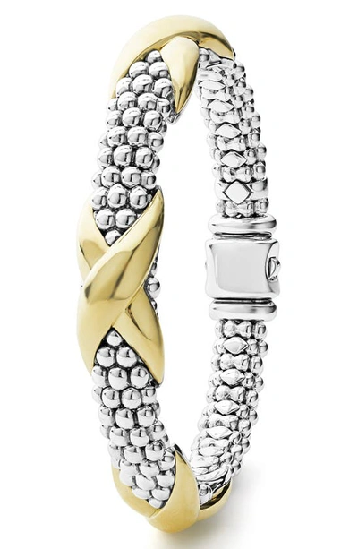 Shop Lagos Embrace Station Bracelet In Silver/ Gold
