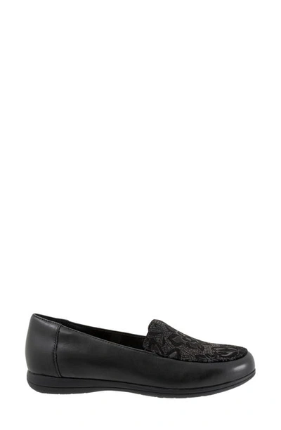 Trotters Deanna Flat In Black Floral