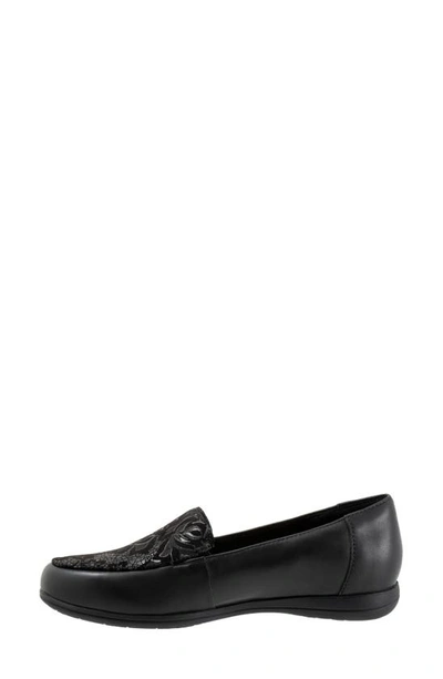 Trotters Deanna Flat In Black Floral