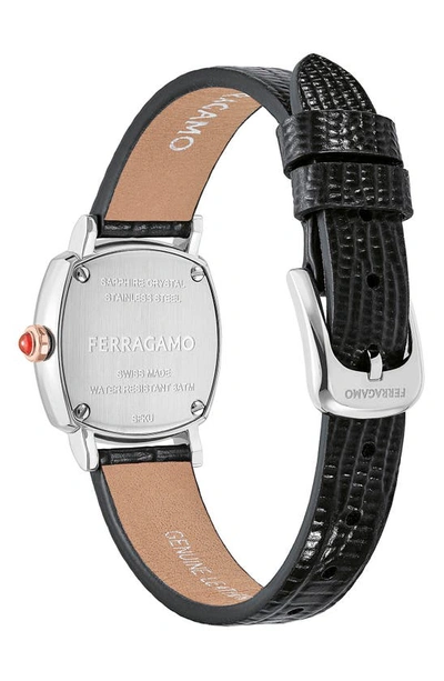 Shop Ferragamo Soft Square Leather Strap Watch, 23mm In Stainless Steel