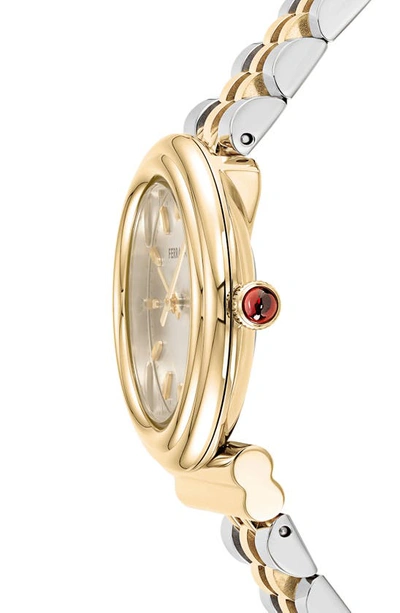 Shop Ferragamo Gancini Bracelet Watch, 28mm In Two Tone Gold