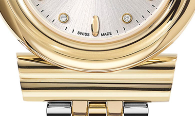 Shop Ferragamo Gancini Bracelet Watch, 28mm In Two Tone Gold