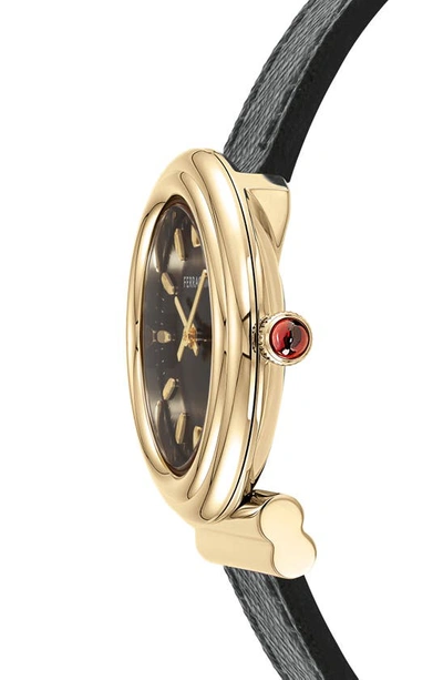 Shop Ferragamo Gancini Leather Strap Watch, 28mm In Ip Yellow Gold