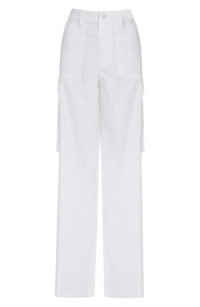 Naked Wardrobe Keep It Casual Wide Leg Cargo Pants In White