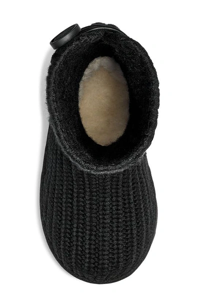 Shop Ugg Kids' Classic Cable Knit Water Resistant Boot In Black