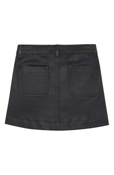 Shop Dl1961 Kids' Jenny Coated Denim Miniskirt In Black Coated Ultimate Knit
