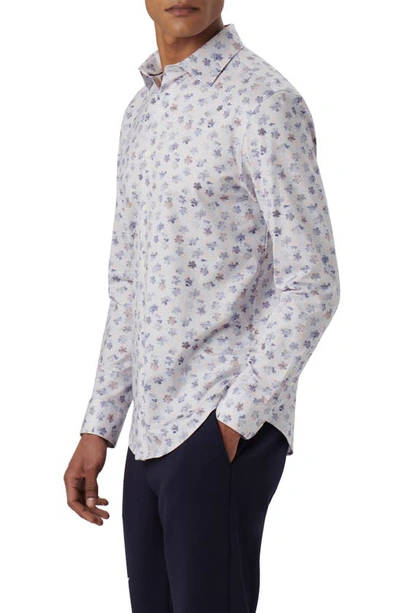Bugatchi Ooohcotton® Print Button-up Shirt In Salmon