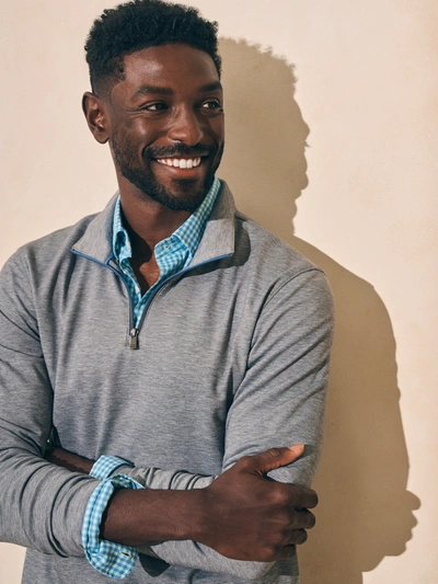 Faherty Movement&trade; Quarter Zip In Fall Rock Feeder