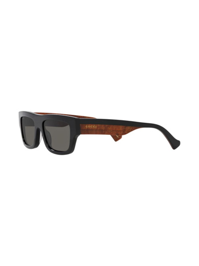 Gucci Men's Rectangular Sunglasses In Schwarz