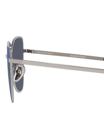 Shop Balenciaga Logo-plaque Butterfly-frame Sunglasses In 4100s1 Silver